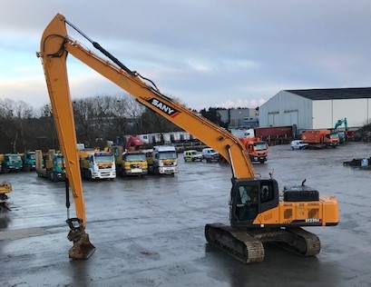 PELLE SANY 235 LONG BRAS DE 16.00 m A CHENNILLE ACIER, 26 TONNES